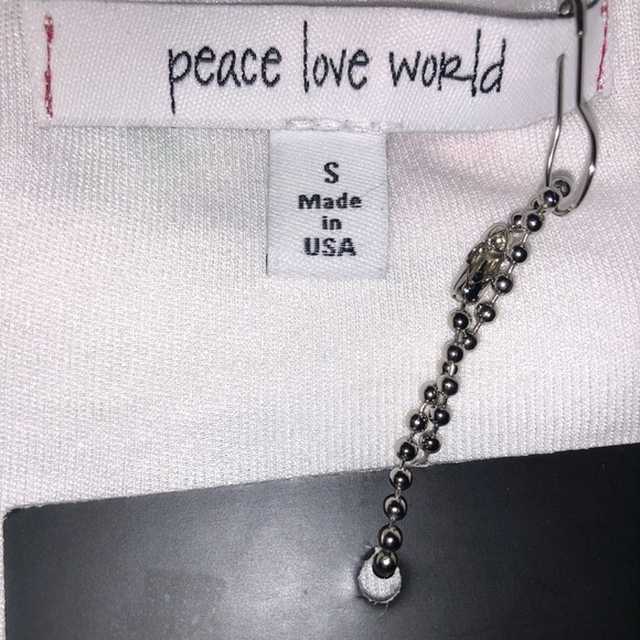 PEACE LOVE WORLD WHITE HAPPY HUMAN TANK - Picture 3 of 3